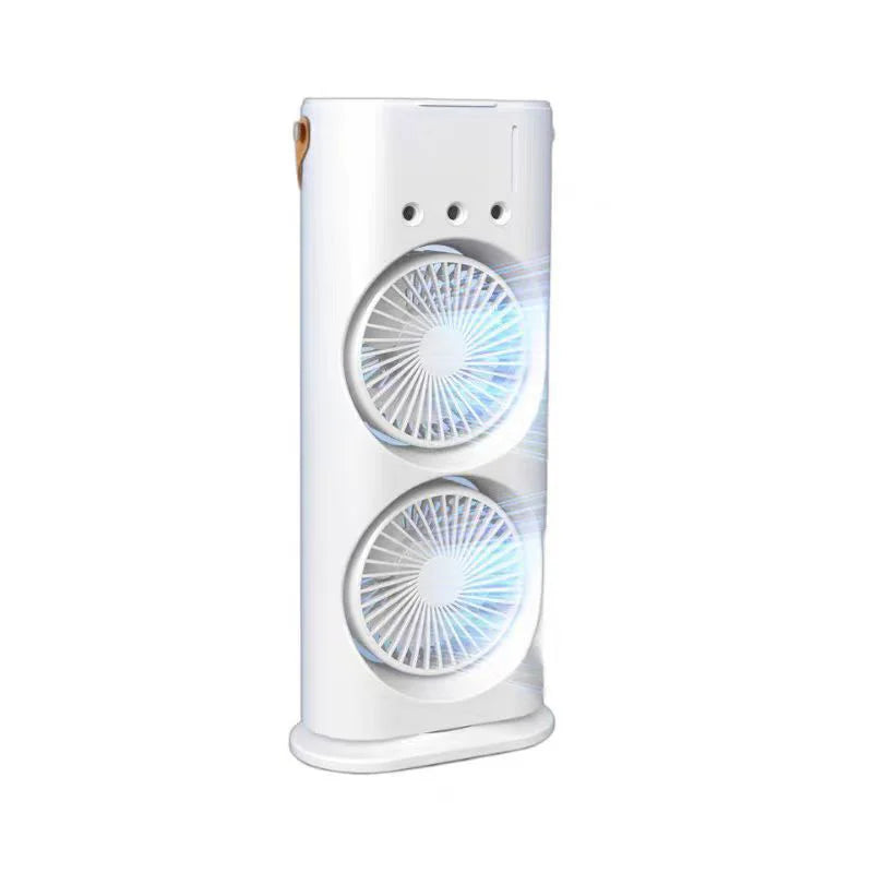 3-in-1 Portable USB Mist Fan with LED Light | Double Head Spray