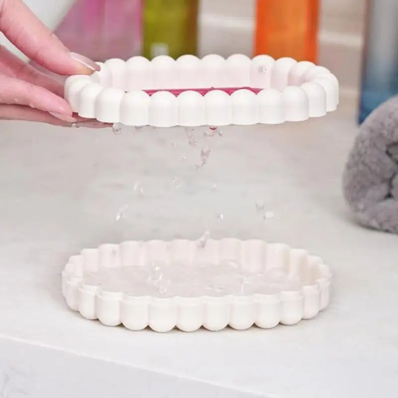 Soap Dish with Draining Lid | Beaded Plastic Soap Tray