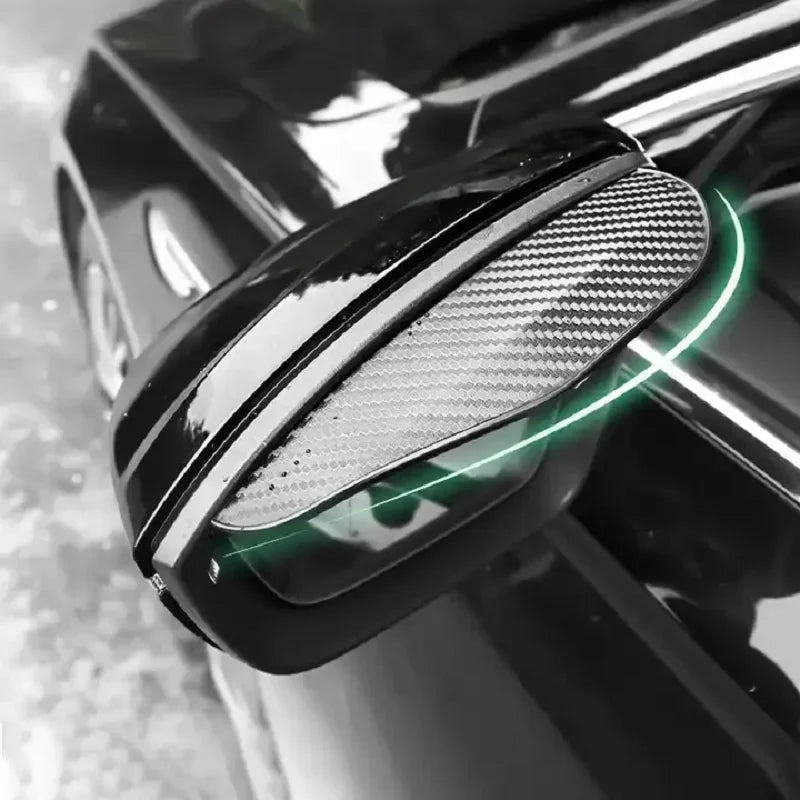 Carbon Fiber Car Mirror Rain Cover & Sun Shade | Side View Visor