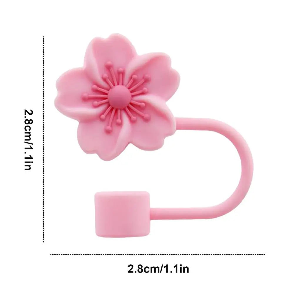 Flower Straw Stopper Cute Cartoon Shape Drinking Tips Lids Caps