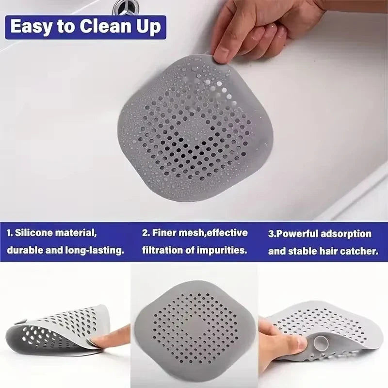 Drain Hair Catcher Filter Mat with Suction Cup | Kitchen & Bath