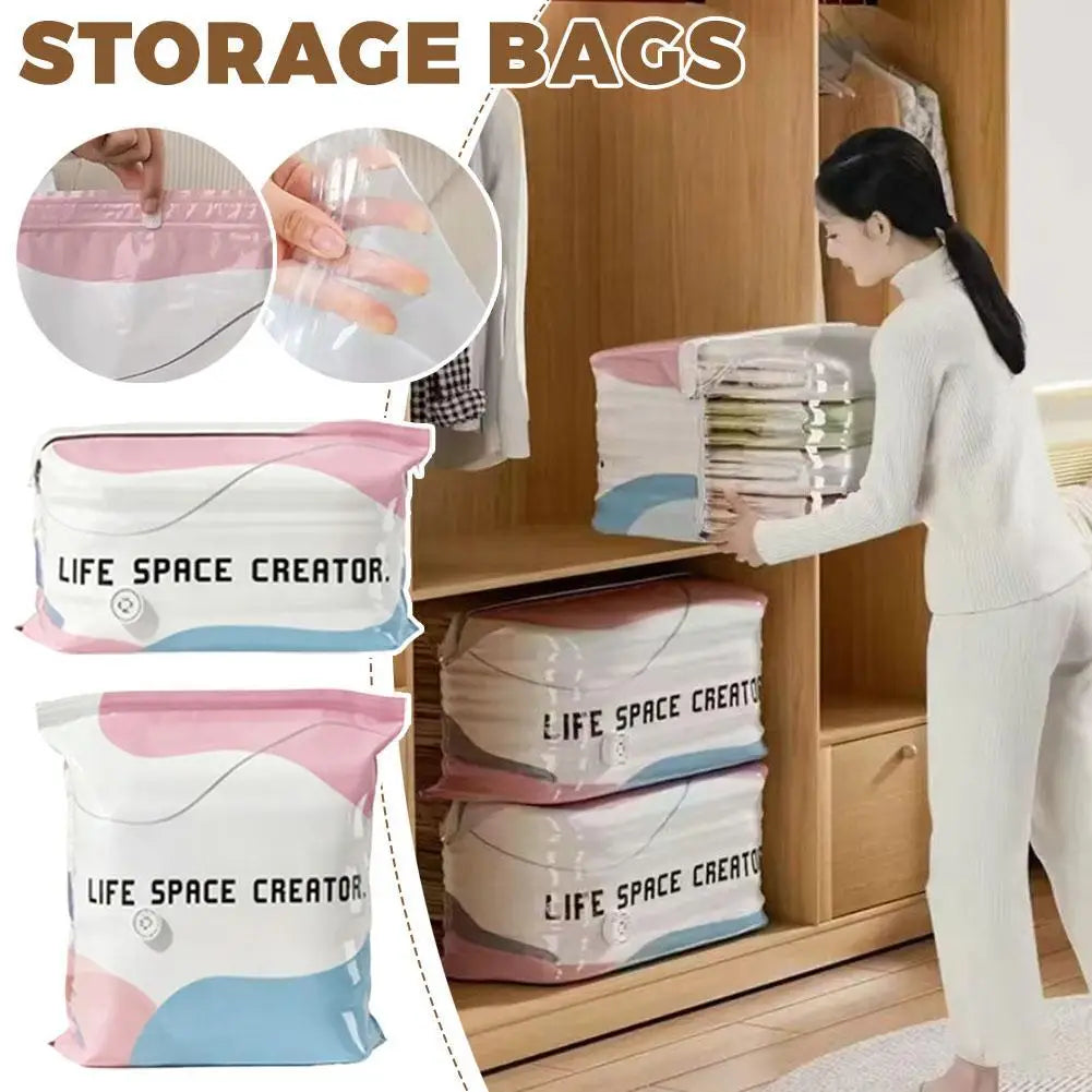 No-Pump Vacuum Storage Bags – Clothes, Comforters & Blankets