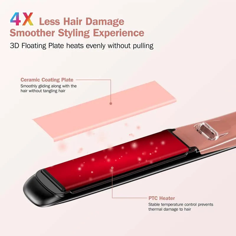 Ceramic Infrared Negative Ion Hair Straightener | Adjustable Heat