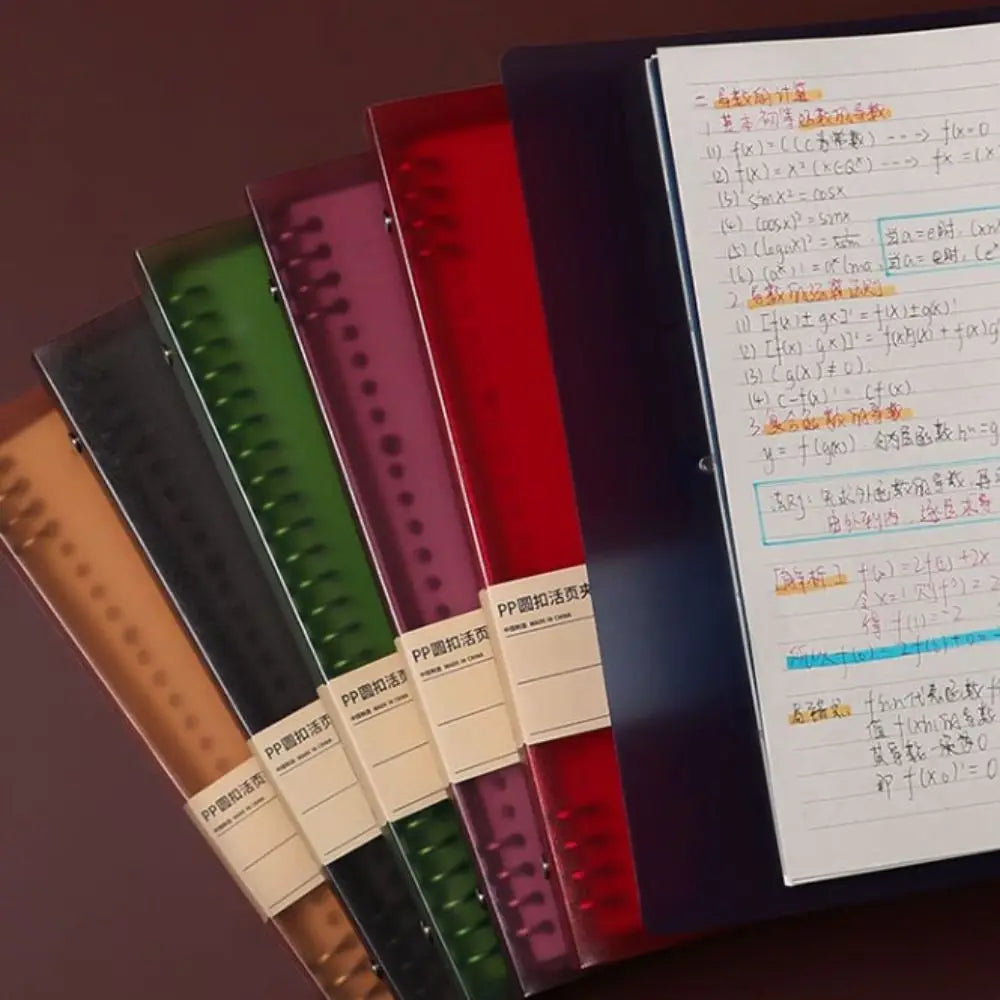 Transparent Binder Cover A4/B5/A5 – 8-Hole Loose Leaf Shell