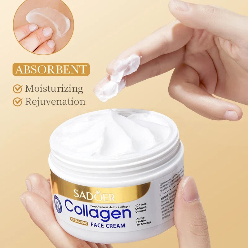 SADOER Collagen Skin Care Moisturizing Face Cream Hyaluronic Facial