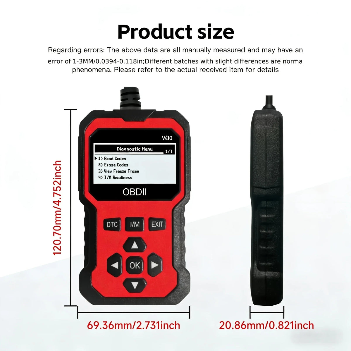 OBD2 Scanner Car Diagnostic Code Reader | CEL, Real-Time Data