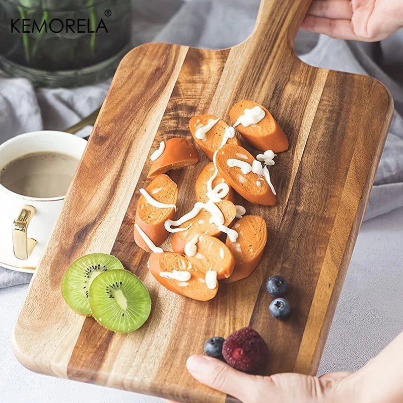 Acacia Wood Cutting Board with Handle | Butcher Block – 2 Sizes