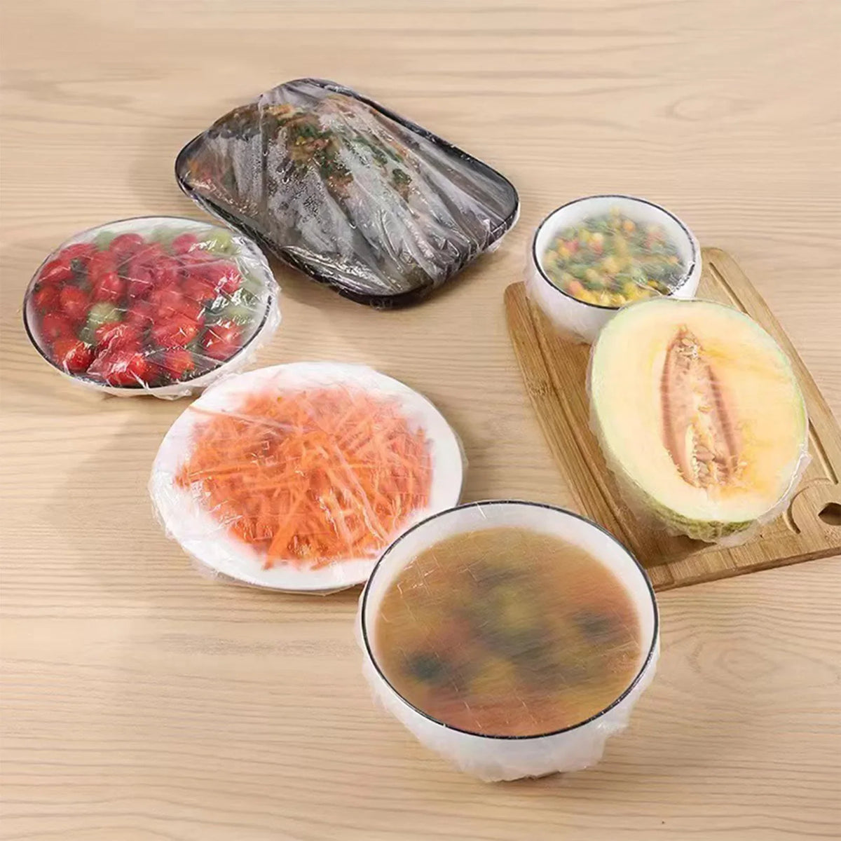Stretch Plastic Wrap Bowl Covers | Stretchable Seal Caps 50/100pc
