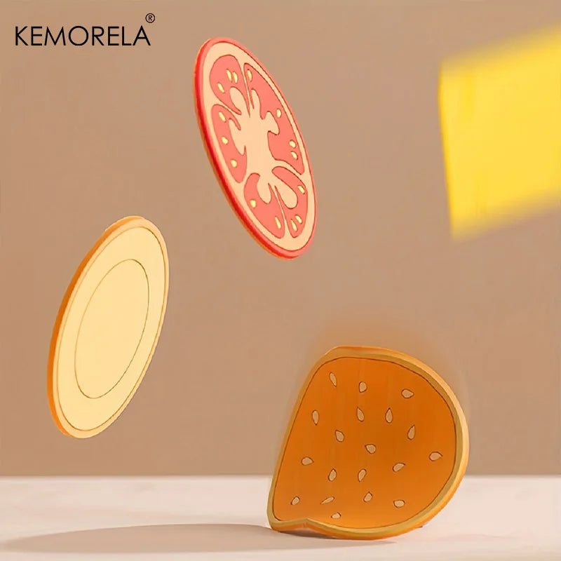 8-Piece Burger Shape Silicone Coaster Set | Fun Kitchen Gift