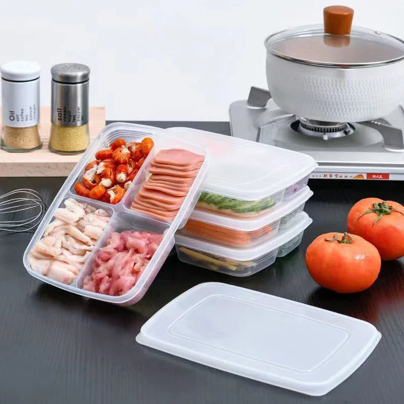 4-Compartment Airtight Fridge Storage Box | Food Crisper
