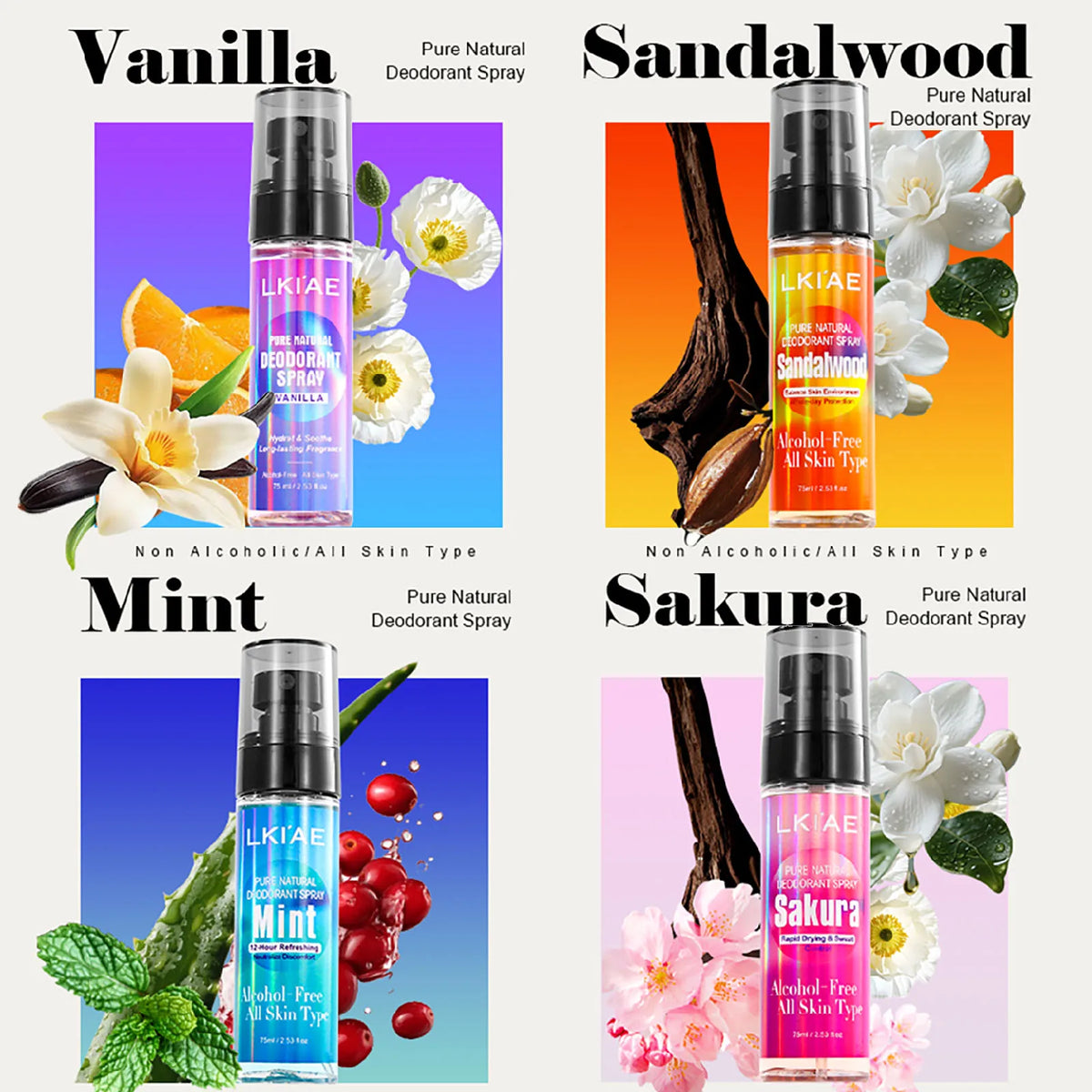 Natural Deodorant Body Spray | 12H Alcohol-Free Antiperspirant Mist