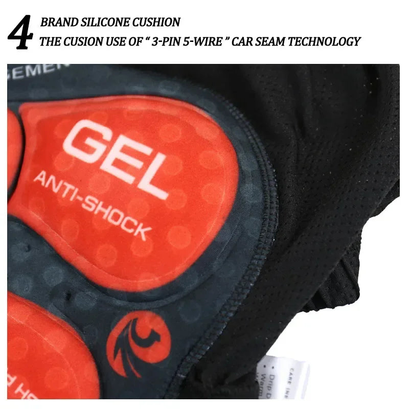 X-Tiger Men's 5D Gel Pad Cycling Shorts – Breathable Quick Dry
