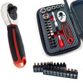29-Pc 1/4" Dual-Drive Ratchet Socket Wrench Set | Auto Repair Kit