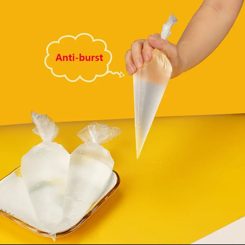 100-Pack Disposable Piping Bags – Anti-Burst Icing & Pastry Bags