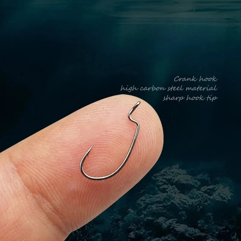 10pcs Texas Rig Straight Shank Hooks – Wide Bend Soft Bait