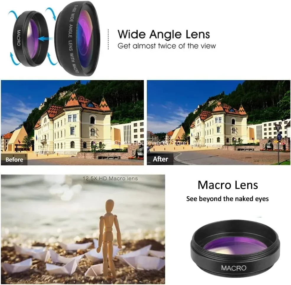 2-in-1 Phone Camera Lens Kit – Wide-Angle & Macro Clip-On