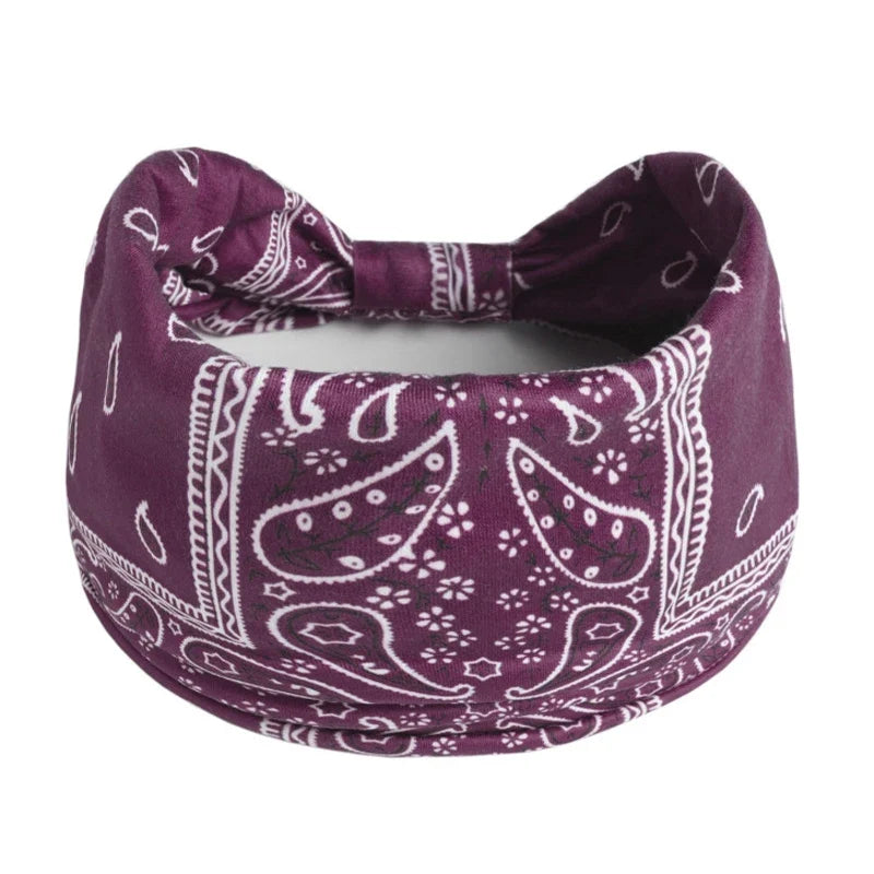 Boho Knot Turban Headband – Wide Elastic Hair Wrap for Women