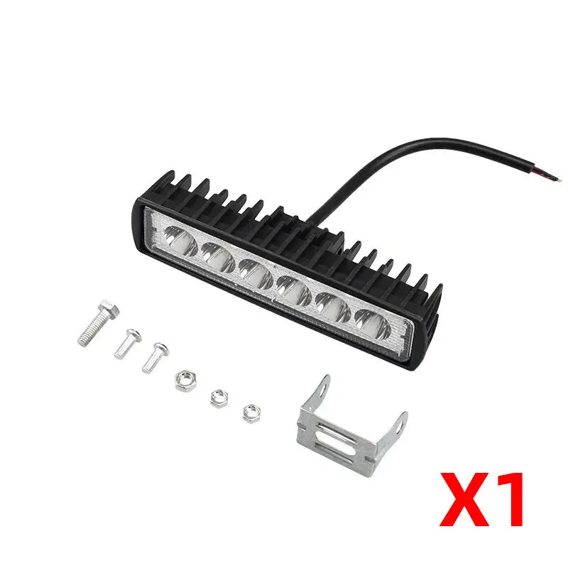LED Work Light Bar 6000K 12V IP67 Flood Beam Off-Road Lamp