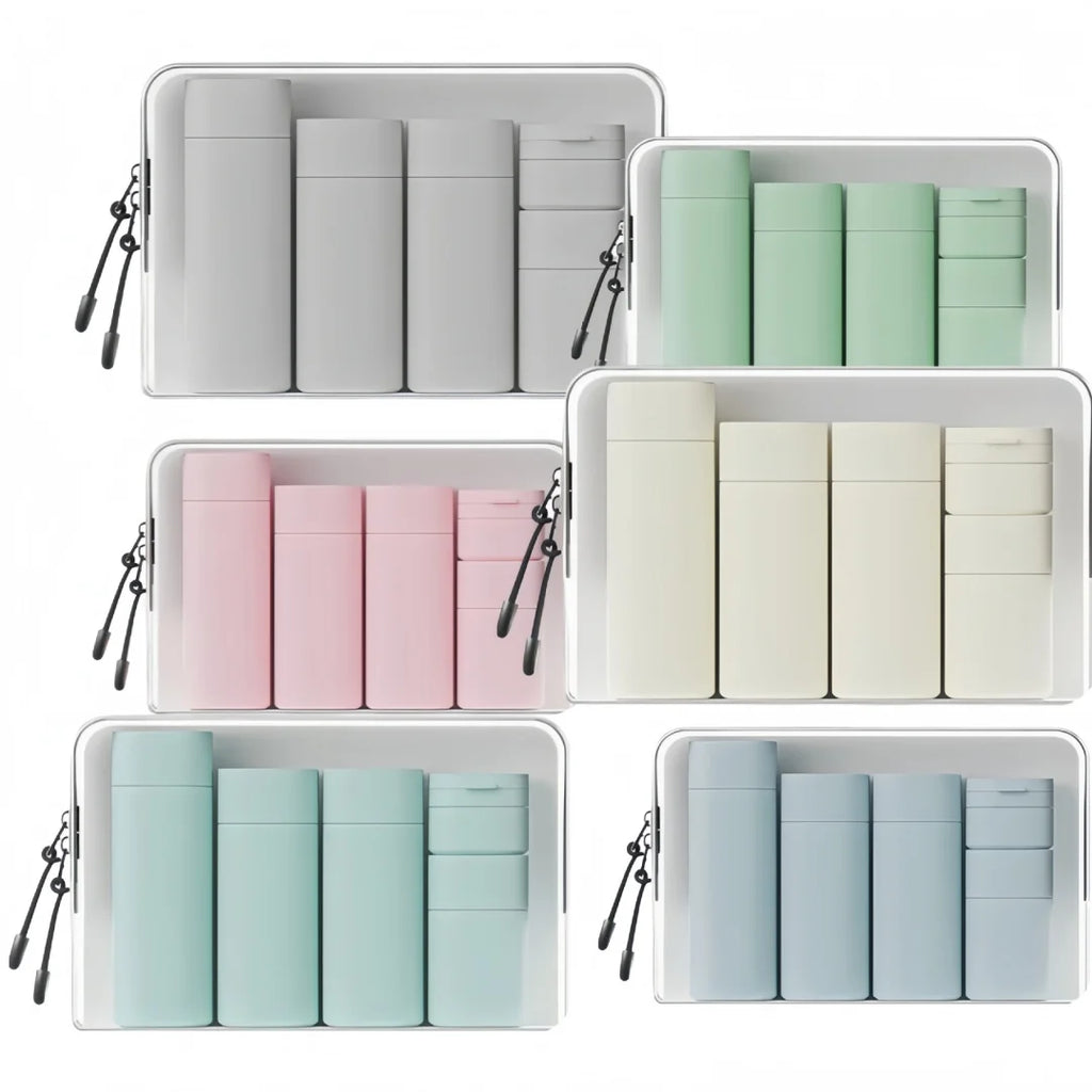 Silicone Travel Bottles Set | Refillable Squeeze Containers