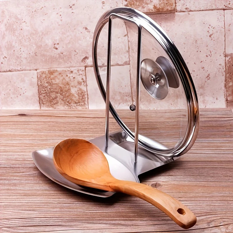 Stainless Steel Pot Lid Rack – No-Drill Countertop Organizer