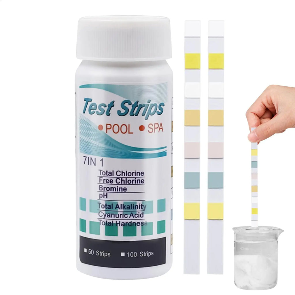 7-in-1 Pool & Spa pH Test Strips 100ct | Chlorine & Alkalinity