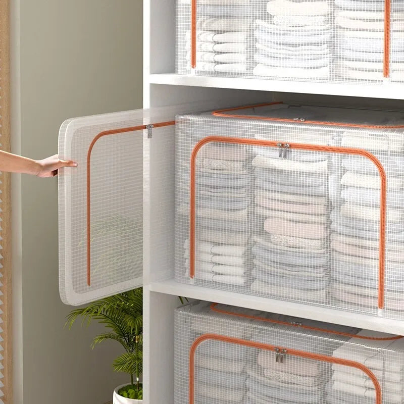 Large Transparent Clothes Storage Box | Wardrobe Organizer