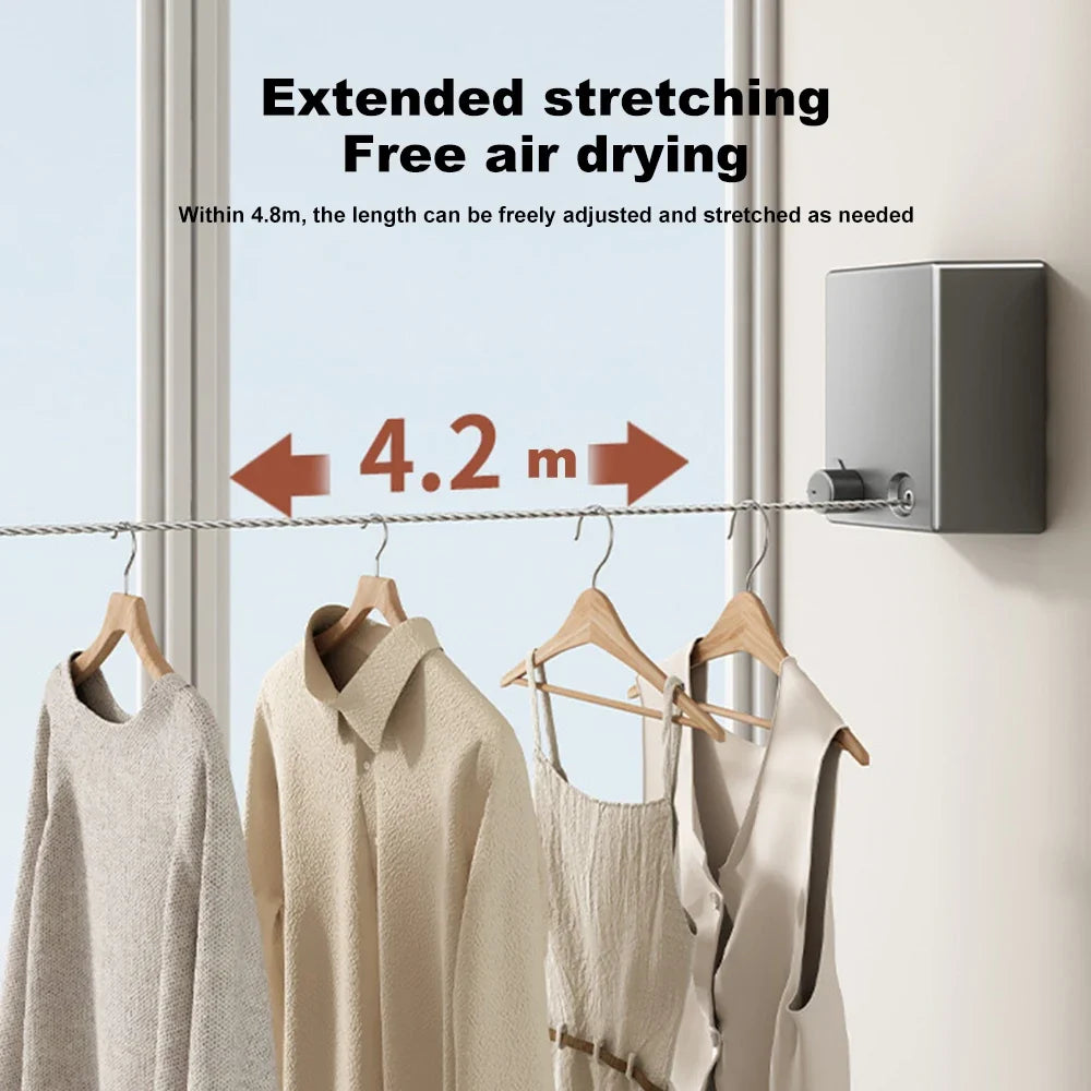 Retractable Clothesline Stainless Steel Space-Saving Drying Rack