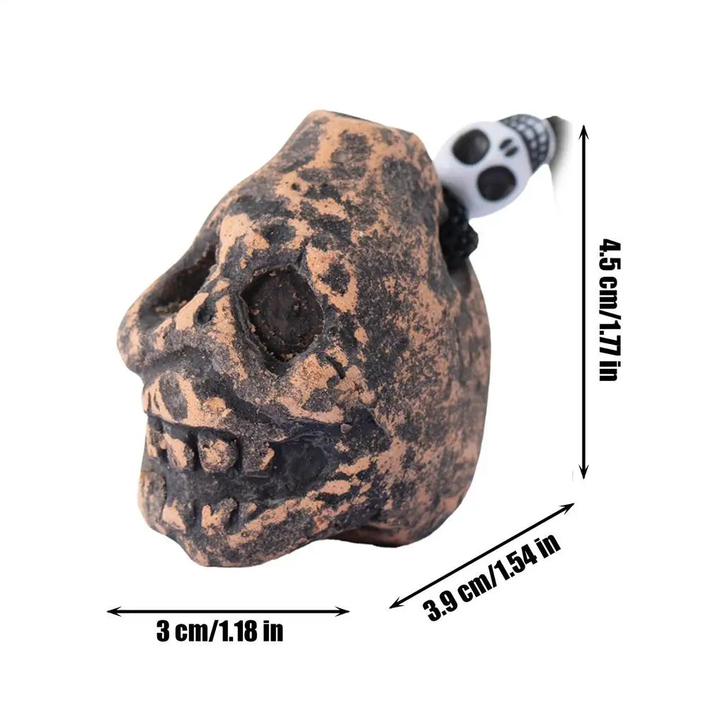 Aztec Death Whistle – Handmade Clay Skull Collectible