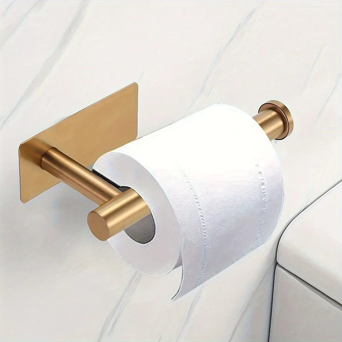 Heavy Duty Stainless Steel Toilet Paper Holder | No-Drill Mount