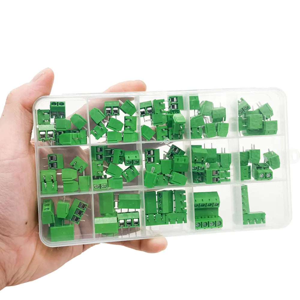 100PCS KF301 PCB Terminal Block Kit – 2P 3P 4P 5.08mm Plug-In
