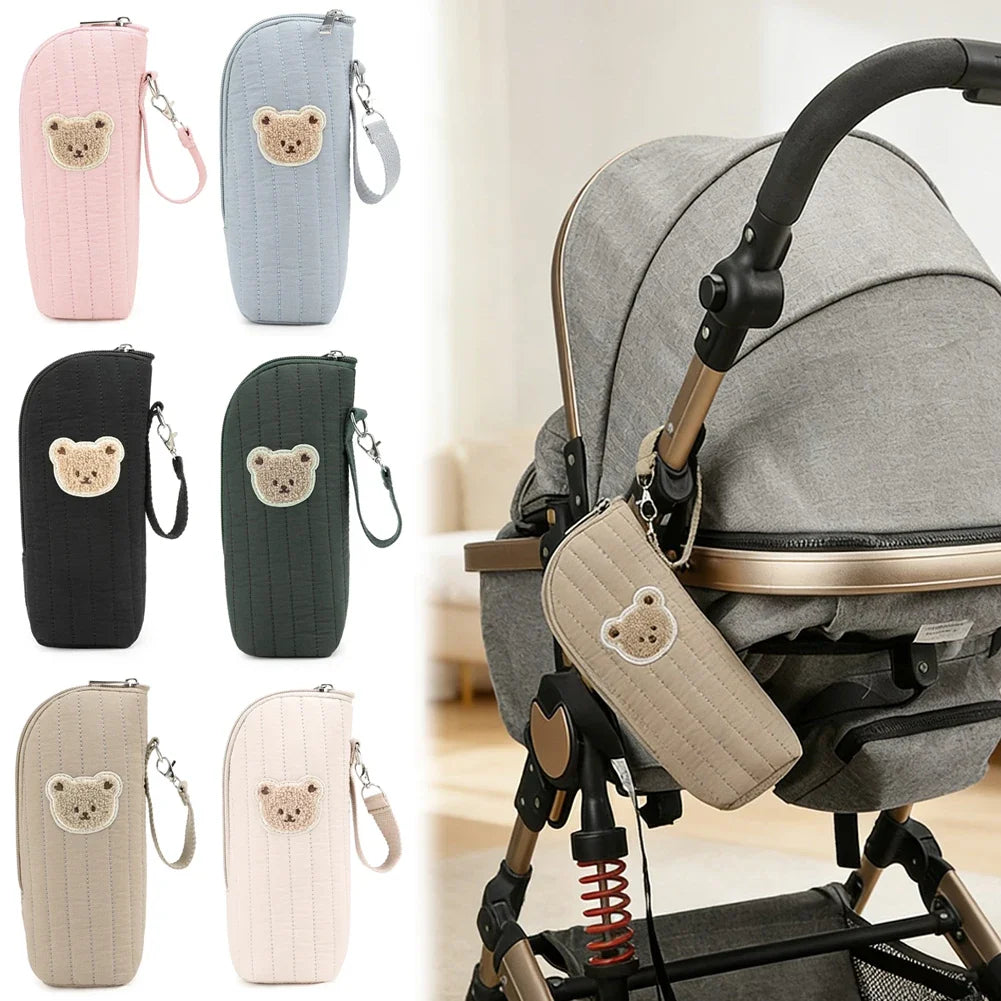 Plush Bear Baby Bottle Insulated Warmer Bag | Travel & Stroller