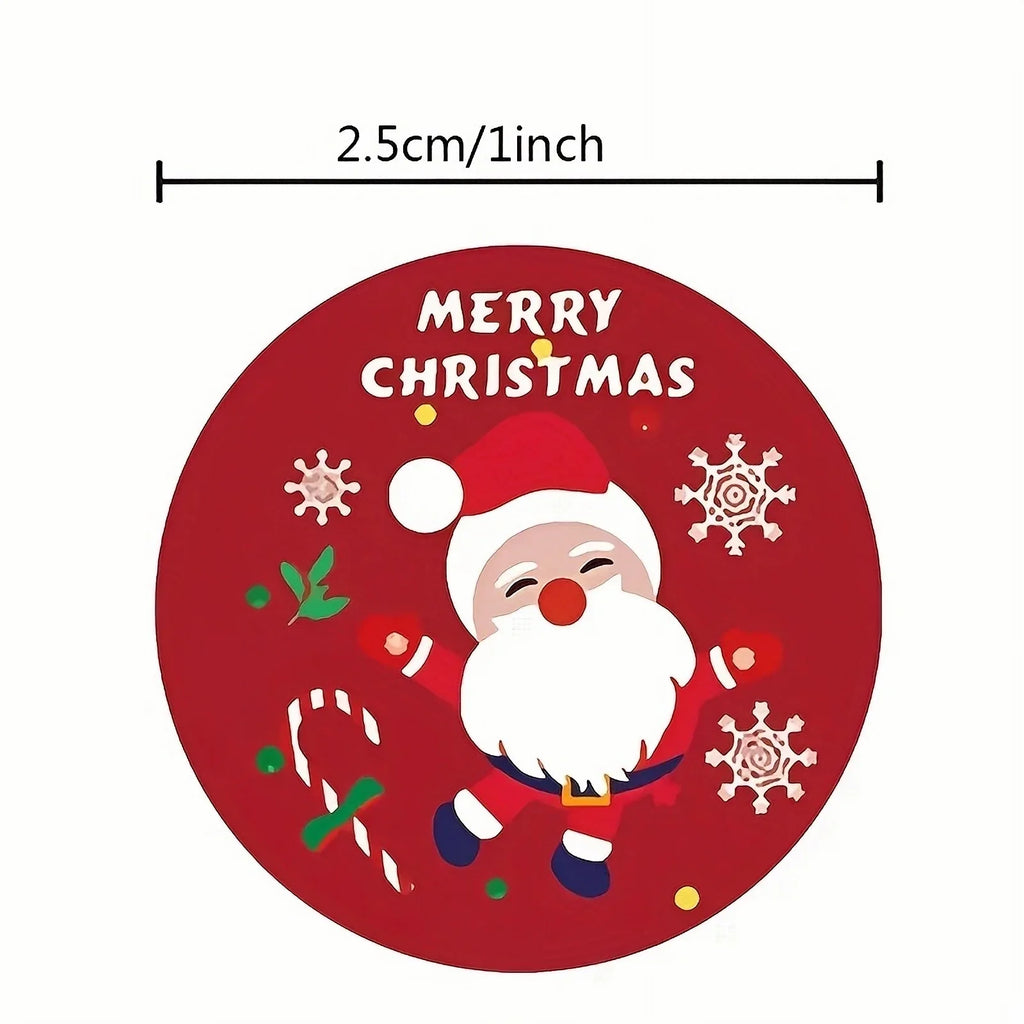 Roll Merry Christmas Stickers Themed Seal Label DIY Bake Wrap