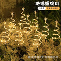 Led Solar Floor Insert Lights Spiral Christmas Garden Lawn Camping
