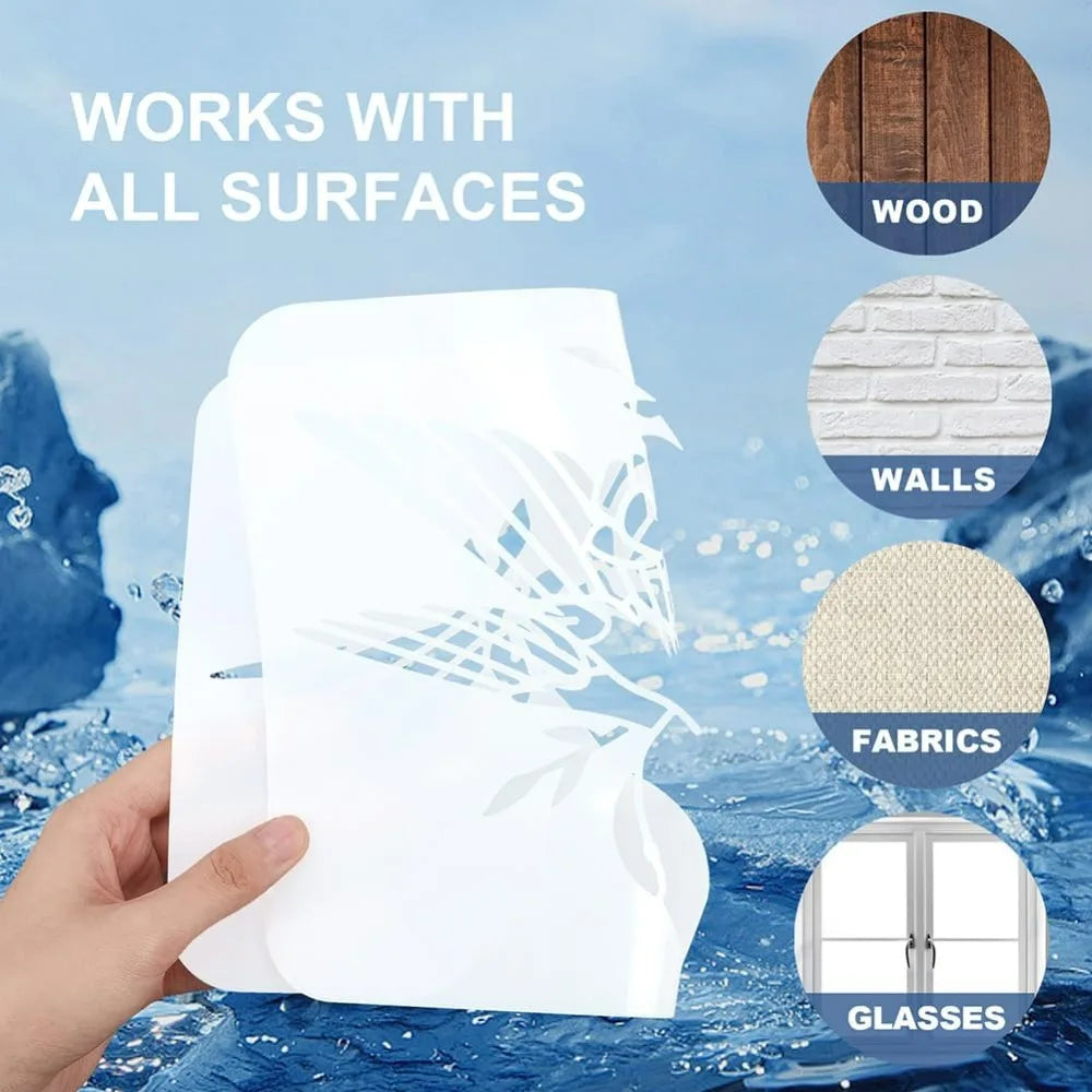 Large Lip & Heart DIY Stencil 11.8" with Paint Brush – Reusable