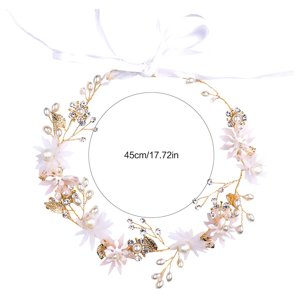 Bridal Pink Flower Headband & Hairpin Set | Wedding Hair Accessories