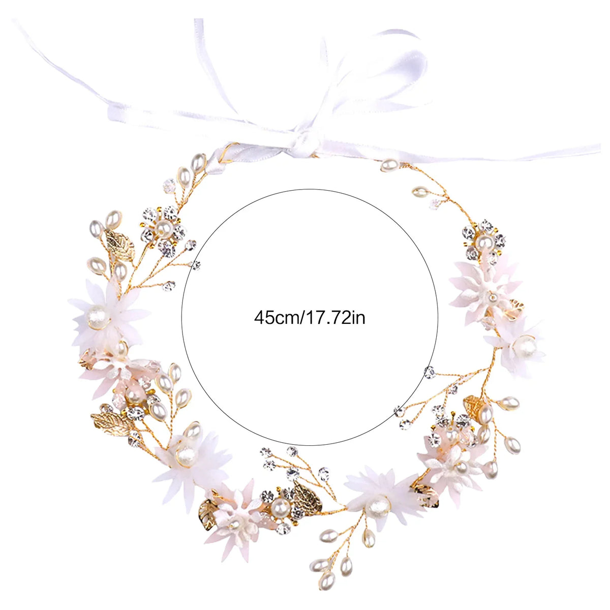 Bridal Pink Flower Headband & Hairpin Set | Wedding Hair Accessories
