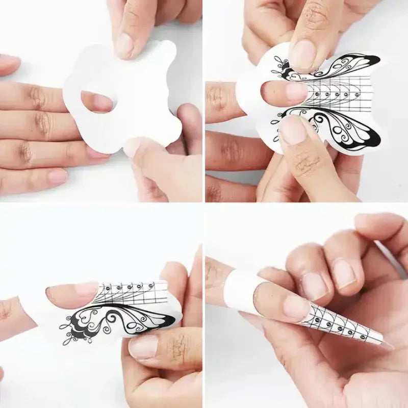 French Nail Form Tips – UV Gel & Acrylic Extension Stencils 50/100Pcs