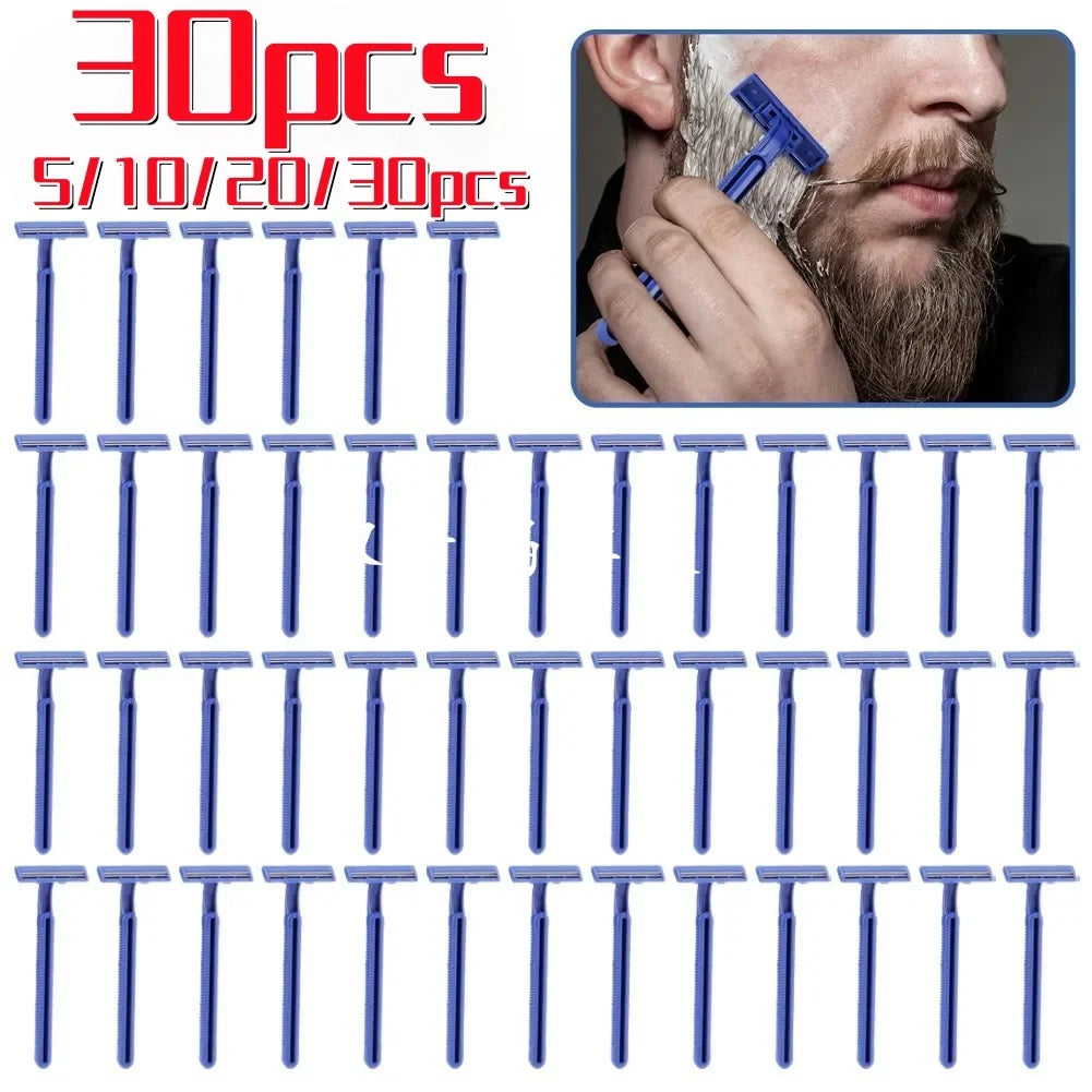 Disposable Twin-Blade Razors for Men & Women – 5 to 30 Pack