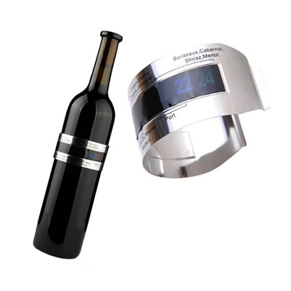 Clip-On Wine Bottle Thermometer | LCD Display | No Battery