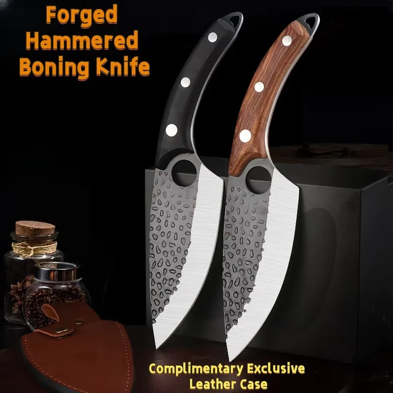 COOKCRAZE Forged Chef Knife 5Cr15 Steel Rosewood Handle & Sheath