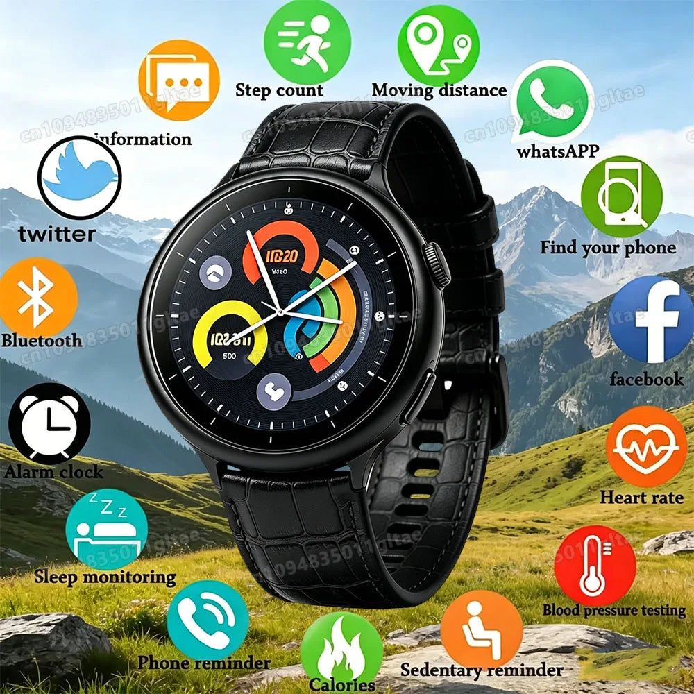 Smart Watch Men AMOLED Screen Heart Rate AI Voice Assistant GPS Track