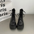 Women's Retro Platform Ankle Boots – British Square Heel