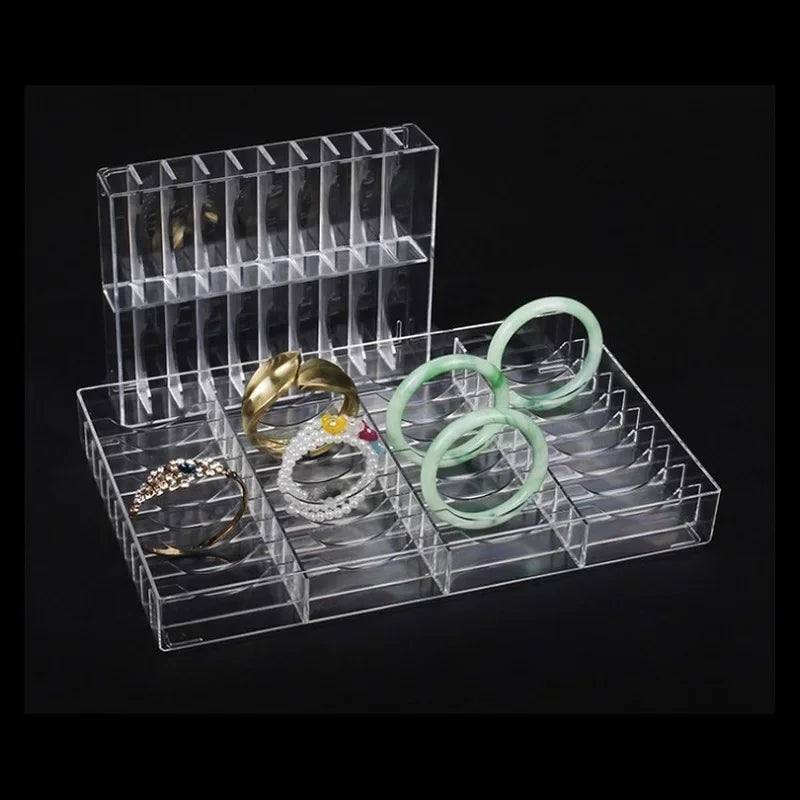 40-Grid Clear Acrylic Makeup & Jewelry Organizer Tray