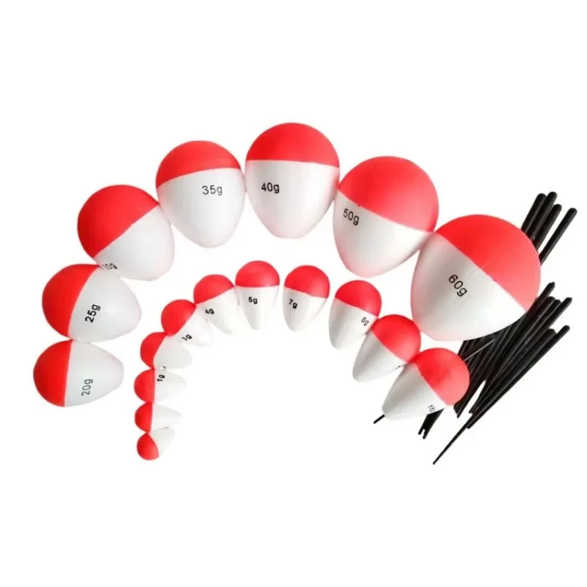 10-Pack Foam Fishing Floats – Big Belly Long Casting Bobbers