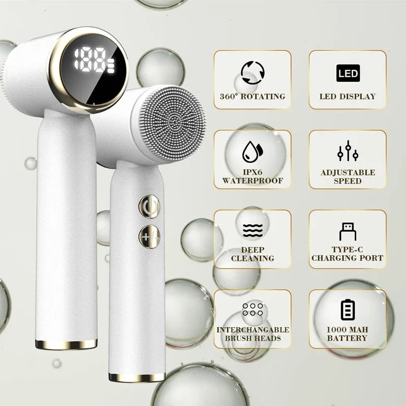5-in-1 Electric Facial Cleansing Brush & Massage Device