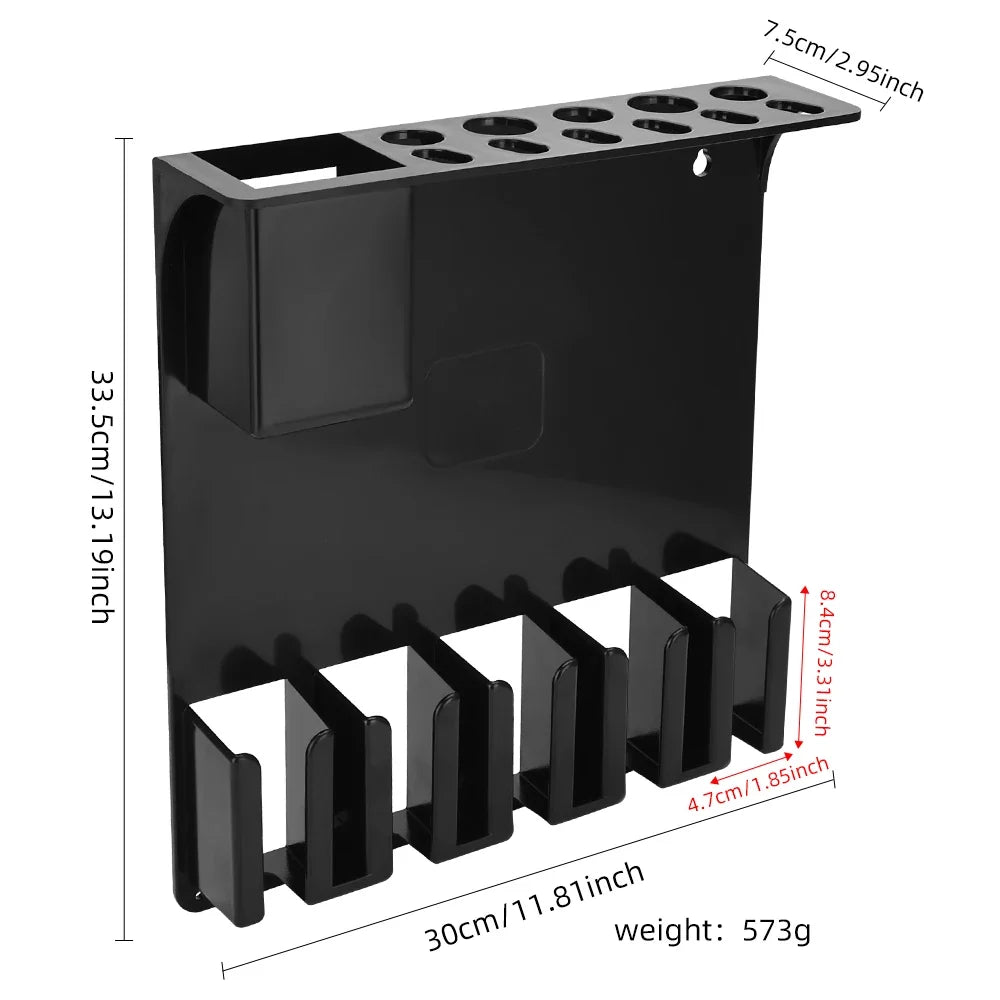 Wall Mount Barber Clipper Holder & Salon Tool Storage Rack