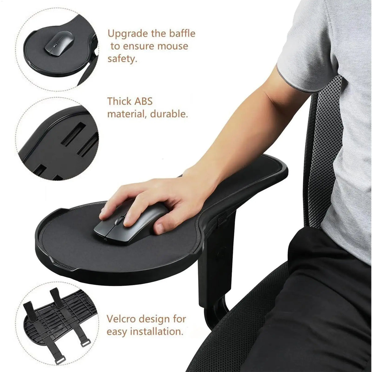 Armrest Desk Extender Computer Arm Support Pad Ergonomic Design Chair