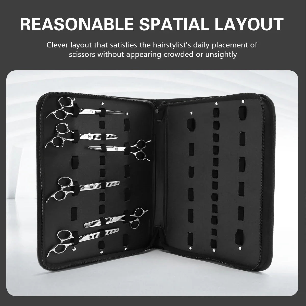 Leather Barber Scissor Bag – Large Capacity Salon Tool Organizer