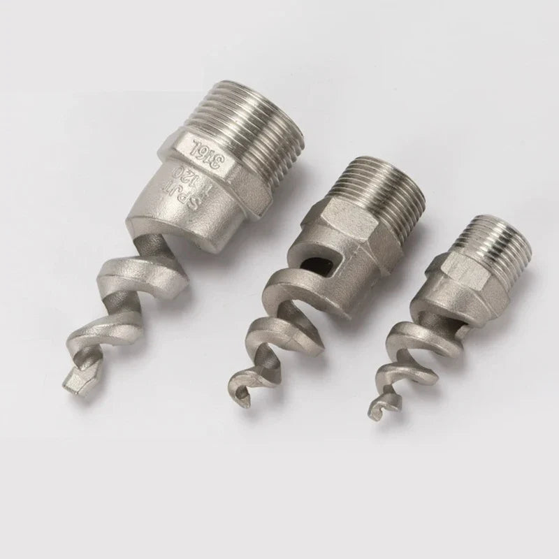 Spiral Cone Spray Nozzle 1/2" 3/4" 1" Stainless Steel Wide Angle