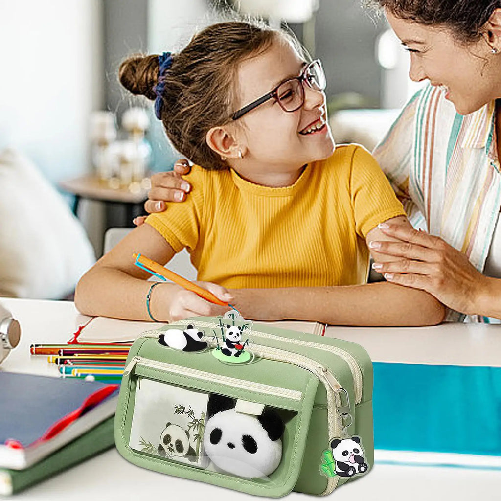 Cute Panda Pencil Case – Large Capacity Zipper Pouch